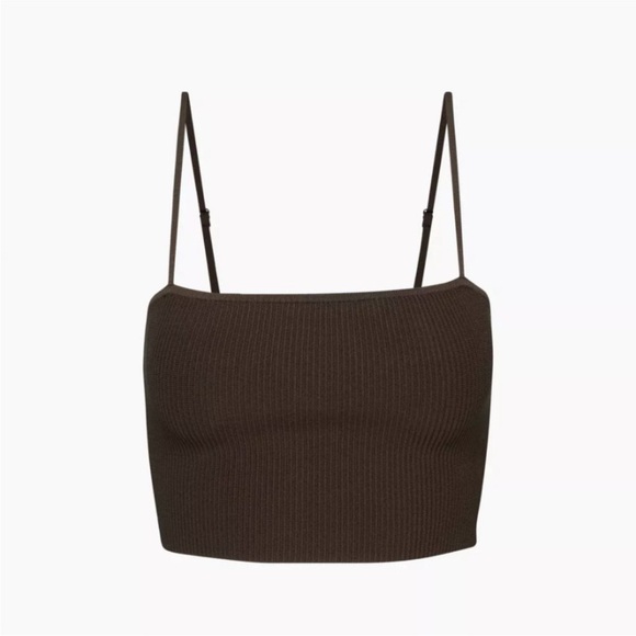 Aritzia Babaton Sculpt Knit Cami Cropped Tank - Coffee Bean - Picture 2 of 4